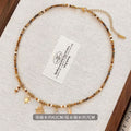Ethnic Tiger Eye Beaded Sun Star Pendant Sweater Necklace Vintage Geometric Jewelry view 4