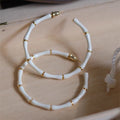 European American Style Oversized Hoop Earrings For Women With Bamboo Joint Oil Painting Design view 2