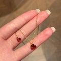 Stainless Steel Sparkling Zircon Heart Pendant Sweater Necklace For Women Light Luxury Minimalist view 3