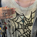 Light Luxury Alloy Crystal Heart Geometric Pendant Tassel Sweater Necklace For Women view 2