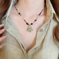 Resin Crystal Beaded Cartoon Elf Flower Pendant Necklace Vacation Style Collarbone Chain view 3