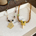Resin Crystal Beaded Cartoon Elf Flower Pendant Necklace Vacation Style Collarbone Chain view 2