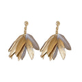 Vintage Court Style Feather Round Tassel Drop Earrings For Women With Silver Needle Posts view 5