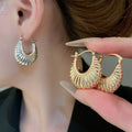 Glossy Iron Heart Oval Hollow Pendant Drop Earrings European American Fashion Ear Jewelry view 2