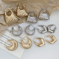 Glossy Iron Heart Oval Hollow Pendant Drop Earrings European American Fashion Ear Jewelry view 1