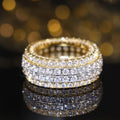 Women's Two Tone Ring With Full Micro Pave Rhinestones Luxury Fashion Jewelry Accessory view 5
