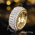 Women's Two Tone Ring With Full Micro Pave Rhinestones Luxury Fashion Jewelry Accessory view 4