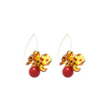 Vintage Acrylic Flower Leopard Print Pearl Pendant Drop Earrings, Maillard Style Ear Hooks view 5