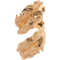European Style Alloy Wrinkled Leaf Open Cuff Arm Bangle Fashion Statement Bracelet view 5