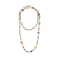 14K Gold Plated Copper Round Ball Crystal Picture Stone Layered Ethnic Necklace For Women view 5