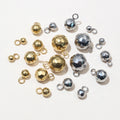 4-8mm Stainless Steel Solid Gold Round Ball Pendant Charms For DIY Bracelet Accessories view 1