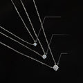 Light Luxury Copper Zircon Round Pendant Necklace For Women Elegant Geometric Collarbone Chain view 2