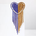 Alloy Rhinestone Heart Tassel Brooch Pin For Women’s Lapel Decoration view 3