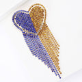 Alloy Rhinestone Heart Tassel Brooch Pin For Women’s Lapel Decoration view 2