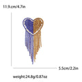 Alloy Rhinestone Heart Tassel Brooch Pin For Women’s Lapel Decoration view 5
