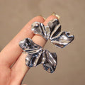 Style Acrylic Irregular Leaf Stud Earrings With Silver Needle Pins And Wrinkled Texture For Women view 4