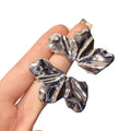 Style Acrylic Irregular Leaf Stud Earrings With Silver Needle Pins And Wrinkled Texture For Women view 5