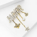 Gold Alloy Letter Tassel Brooch Pin With Anti Exposure Chain view 3