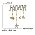 Gold Alloy Letter Tassel Brooch Pin With Anti Exposure Chain view 4