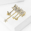 Gold Alloy Letter Tassel Brooch Pin With Anti Exposure Chain view 2