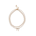 Light Luxury Faux Pearl Beaded Bow Pendant Two Piece Necklace Elegant Zircon Choker view 5