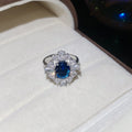 Luxury Copper Zircon Flower Waterdrop U-Shaped Ring For Women Court Style Statement Jewelry view 4