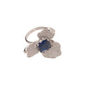 Luxury Copper Zircon Flower Waterdrop U-Shaped Ring For Women Court Style Statement Jewelry view 5