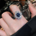 Luxury Copper Zircon Flower Waterdrop U-Shaped Ring For Women Court Style Statement Jewelry view 3
