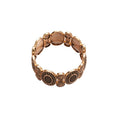 Vintage Distressed Alloy Bangle With Rhinestone Square Flower Hollow Geometric Design view 5