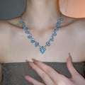 Ethnic Style Acrylic Turquoise Oval Teardrop Sweater Necklace Vintage Geometric Collarbone Choker view 3