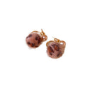 Flocked Leopard Print Geometric Ball Two Way Silver Needle Stud Earrings Vintage Fall Winter Style view 5