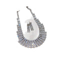 Copper Rhinestone Hollow Rectangle Stud Earrings And Collarbone Necklace Light Luxury Jewelry view 5