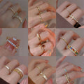 Gold Plated Copper Sparkling Zircon Round Heart Ring Light Luxury Geometric Fashion Jewelry view 1