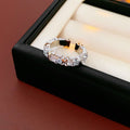 Gold Plated Copper Sparkling Zircon Round Heart Ring Light Luxury Geometric Fashion Jewelry view 4