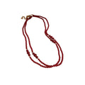Ankola Red Faux Crystal Beaded Stackable Long Sweater Necklace Vintage Light Luxury Geometric Round Design view 5