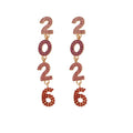 Light Luxury Alloy Rhinestone Flower 2026 Number Tassel Drop Earrings With Silver Pins view 5