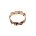 Leather Leopard Print Oval Spliced Elastic Rope Bangle, Western Geometric Statement Bracelet view 5