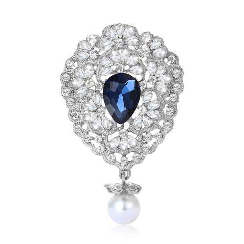 Alloy Rhinestone Pendant Brooch For Women's Lapel Decoration