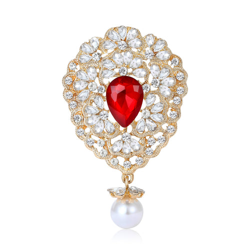 Alloy Rhinestone Pendant Brooch For Women's Lapel Decoration