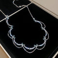 Luxury Copper Zircon Butterfly Heart Pendant Necklace Elegant Sparkly Collarbone Choker view 2