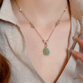 Light Luxury Copper Stone Beaded Six Point Star Cross Pendant Sweater Necklace for Women view 1