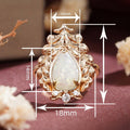 Statement Baroque Faux Opal Ring For Women Palace Style Branch Wheat Ear Jewelry Accessory view 4