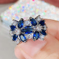 Women's Flower Ring With Colorful Marquise Micro Pave Stones, Light Luxury Jewelry view 2