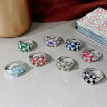 Women's Flower Ring With Colorful Marquise Micro Pave Stones, Light Luxury Jewelry view 3