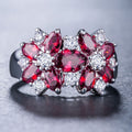 Women's Flower Ring With Colorful Marquise Micro Pave Stones, Light Luxury Jewelry view 7