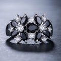 Women's Flower Ring With Colorful Marquise Micro Pave Stones, Light Luxury Jewelry view 9