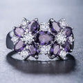 Women's Flower Ring With Colorful Marquise Micro Pave Stones, Light Luxury Jewelry view 8