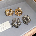 Metal Hollow Flower Star Swirl Stud Earrings For Women European American Fashion Jewelry view 2