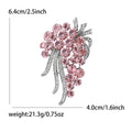 Metal Alloy Rhinestone Flower Brooch Pin For Elegant Women Apparel view 5