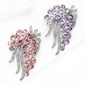 Metal Alloy Rhinestone Flower Brooch Pin For Elegant Women Apparel view 3